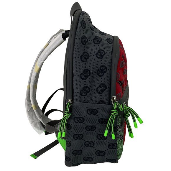 Gucci Women's Interlocking GG Backpack Gray Green & Red Sz M - Picture 5 of 15